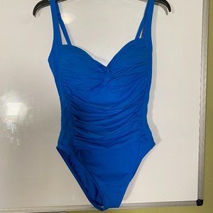 Royal Blue ruched one-piece , size 12
